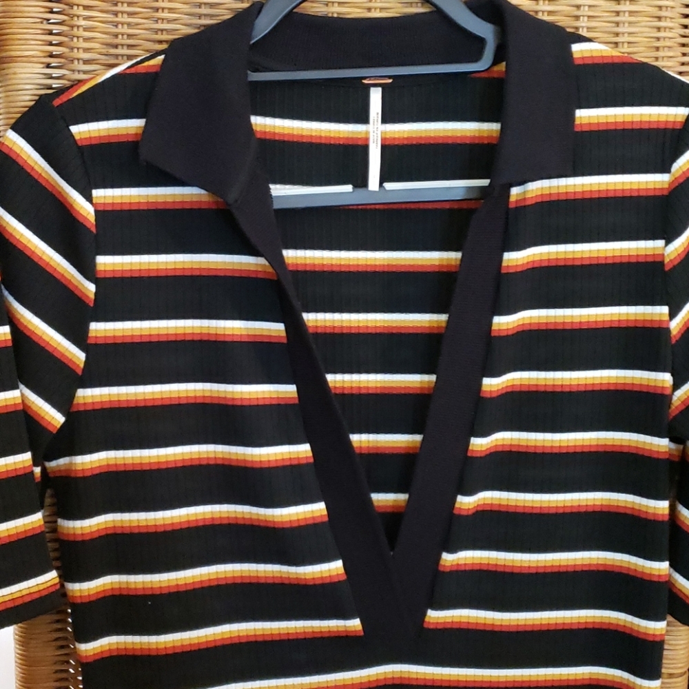 Free People Knit Top With Stripes Across Small